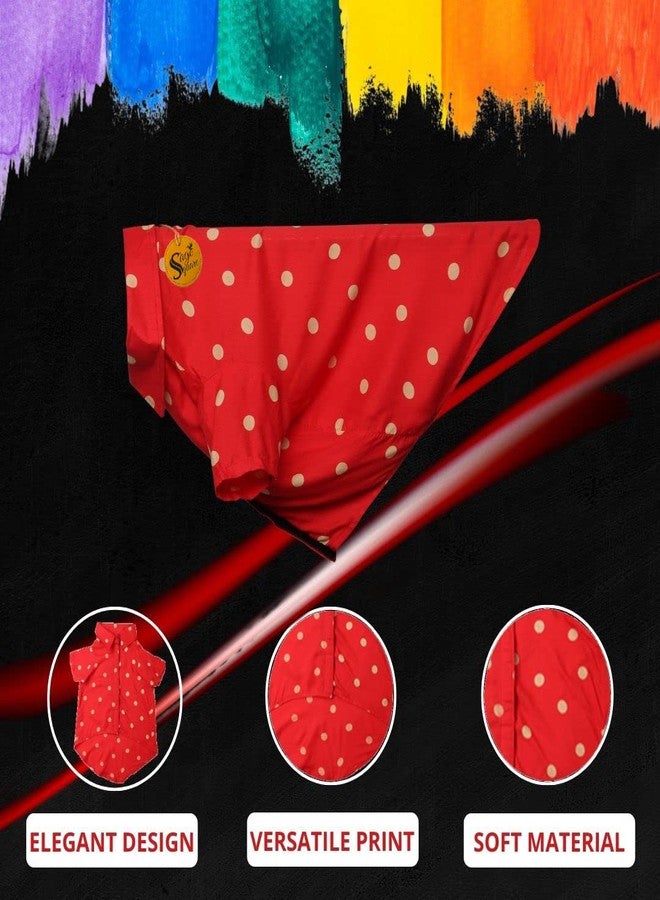 Sage Square Funky Soft Material Dog Shirt | Cool/Funky Print Pet | Soft Light Weight | Comfortable & Breathable Dog Clothing | Trendy Vest Outfit (Small - 14 inch) (Polka Red) - Image 5